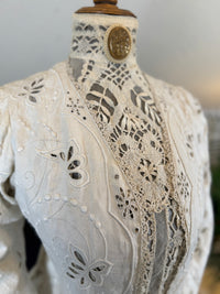 Antique Four‑Piece Edwardian Walking Dress ca. 1910 – Linen, Lace & Lady Gillman Provenance