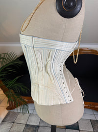 Vintage Cream Silk Corset, English Manufactory, 18th‑Century Style
