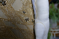 Antikes Flapper-Abendkleid, ca. 1926 – Perlenverzierte Jazz-Age-Silhouette