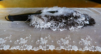 Braun-weißer Fächer aus Straußenfedern, ca. 1900