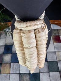 Antique tri‑coil bustle, 1880s cotton and steel coil Victorian undergarment