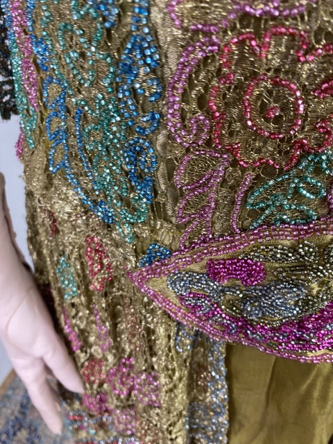 Antique 1920s beaded lamé dress