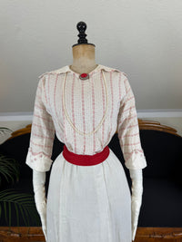 Natural Fiber Day Ensemble – Linen Skirt, Cotton Blouse & Leather Shoes