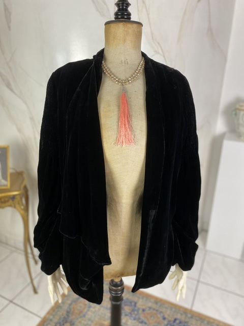 1928 black velvet evening jacket 