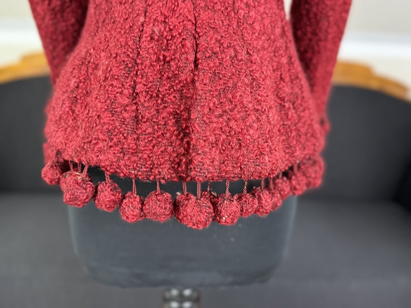 Viktorianische rote Wolljacke, ca. 1888