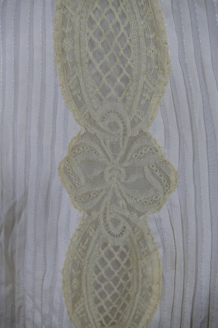 Antikes edwardianisches Kleid von 1901 – MACHARET New York & Paris Zweiteiliges Ensemble aus Seide und Spitze