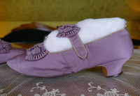 OPPERMANN Antike Abendsschuhe aus lila Leder, Berlin, ca. 1867-1870