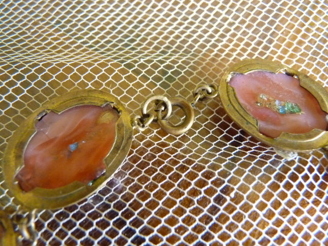Schillernde Art Deco Halskette aus Kunstglas, 1920er