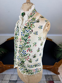 Georgian Cream Silk Embroidered Waistcoat, England ca. 1790 – Vibrant Antique Menswear