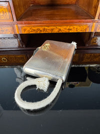 Silver cigarette case of Crown Prince Wilhelm of Prussia with crowned monogram, presentation pin and original caricature in bespoke casket.