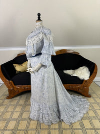 Antikes zweiteiliges Edwardianisches Sommerkleid, ca. 1903