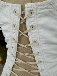 Baumwollkorsett mit Kordelzug, ca. 1825–1830 – Regency-Mode, seltenes Beispiel aus dem frühen 19. Jahrhundert