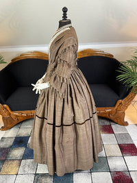 Antikes viktorianisches Gouvernantenkleid, England, ca. 1850