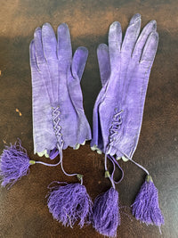 Three pairs of antique gloves from 1860s to early 20th century, goatskin