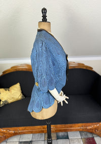 Art Nouveau buttons on early 20th century linen jacket