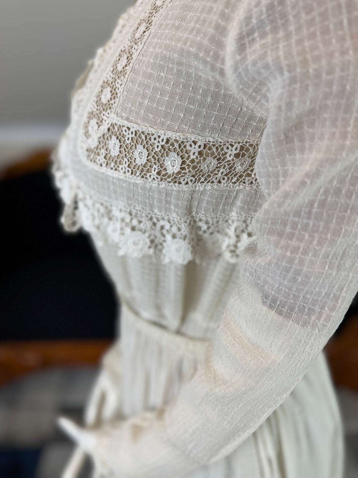 Antikes Crêpe-Baumwollkleid, ca. 1914