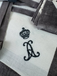 Royal antique mourning handkerchief collection c.1900 – 19 lace handkerchiefs with Württemberg monograms