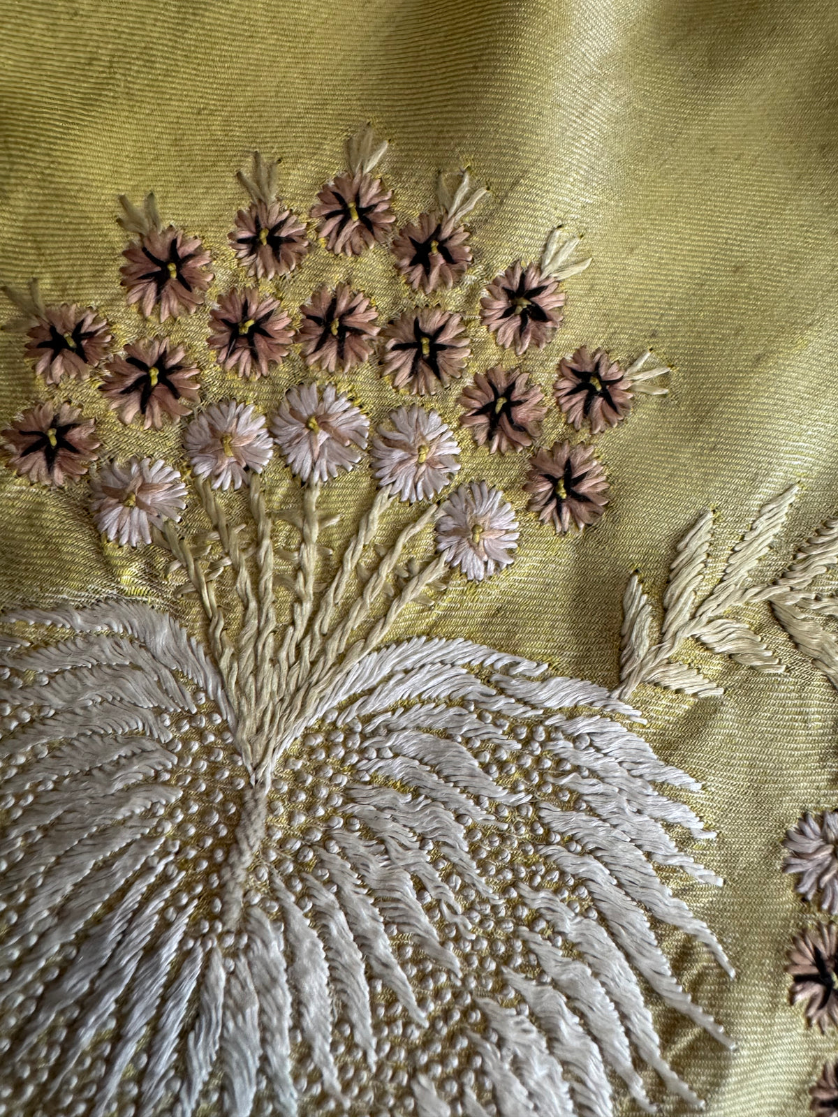 Antiker Regency-Schal mit Stickerei der Federn des Prinzen von Wales, ca. 1805