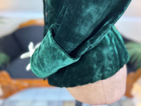 Seltene viktorianische Reitjacke, ca. 1878 – Grüner Samt, gestepptes Seidenfutter, historische Reitsportmode