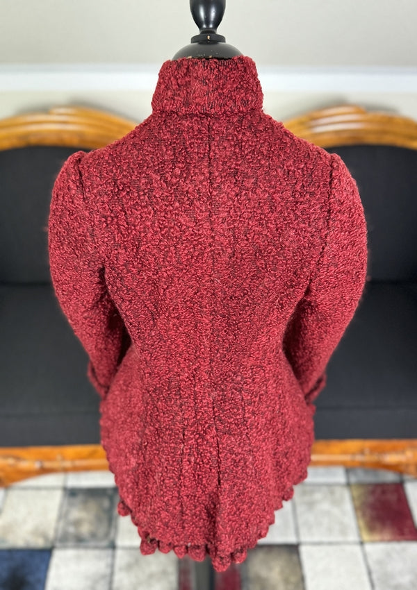 Viktorianische rote Wolljacke, ca. 1888