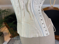 Vintage Cream Silk Corset, English Manufactory, 18th‑Century Style