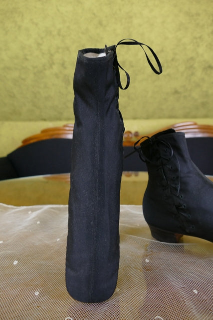 Schwarze Stiefel mit seitlicher Schnürung, Bürgerkriegszeit, ca. 1860–1865