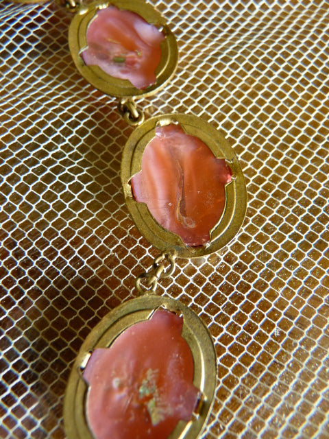 Schillernde Art Deco Halskette aus Kunstglas, 1920er
