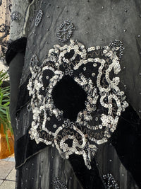 MARC WALTER Außergewöhnliches Abendkleid ca. 1904 – Pariser Couture-Meisterwerk aus Spitze, Tüll und Samt