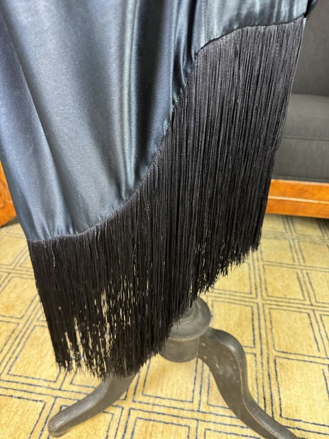MARSHALL FIELD & Co. Antiker Kapuzenumhang, Chicago, ca. 1924 – Dunkelblauer Seiden-Flapper-Umhang