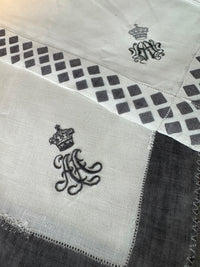 Royal antique mourning handkerchief collection c.1900 – 19 lace handkerchiefs with Württemberg monograms