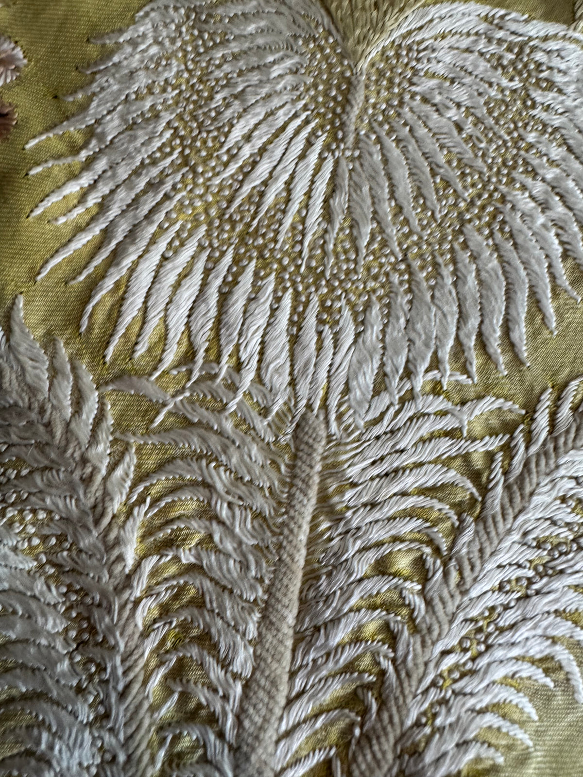 Antiker Regency-Schal mit Stickerei der Federn des Prinzen von Wales, ca. 1805