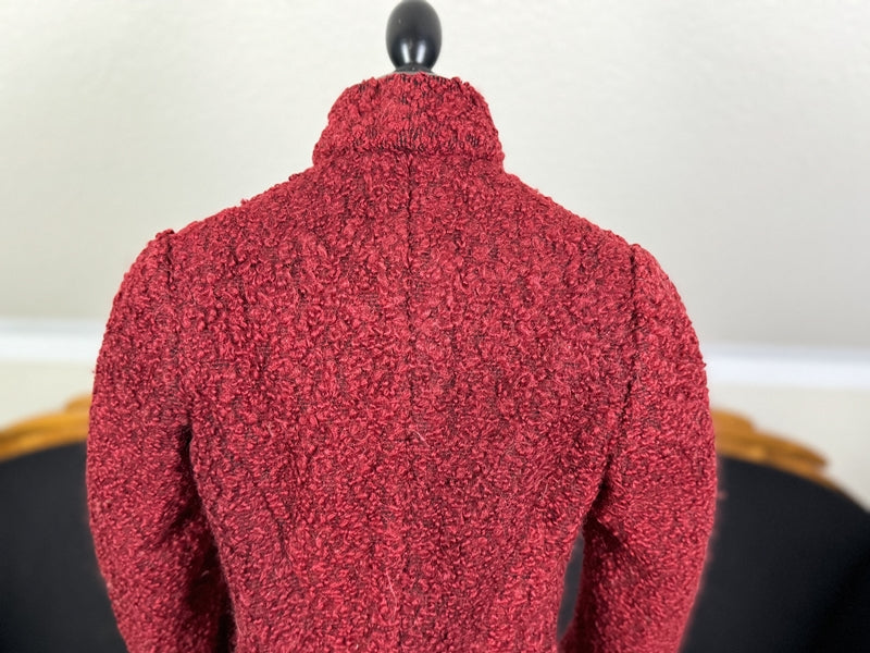 Viktorianische rote Wolljacke, ca. 1888