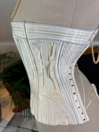 Vintage Cream Silk Corset, English Manufactory, 18th‑Century Style