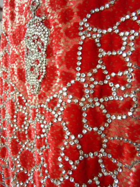 Vintage red dévoré velvet dress, Paris, ca. 1926 