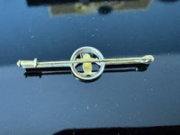 Gold tie pin with crowned blue enamel monogram of Crown Princess Cecilie of Prussia, Imperial German court jewellery.