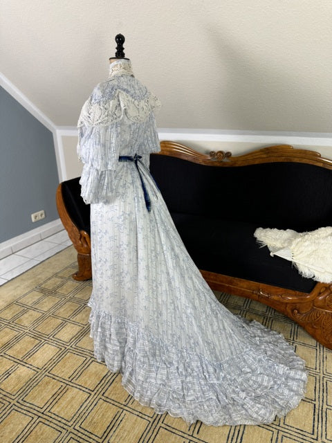 Antikes zweiteiliges Edwardianisches Sommerkleid, ca. 1903