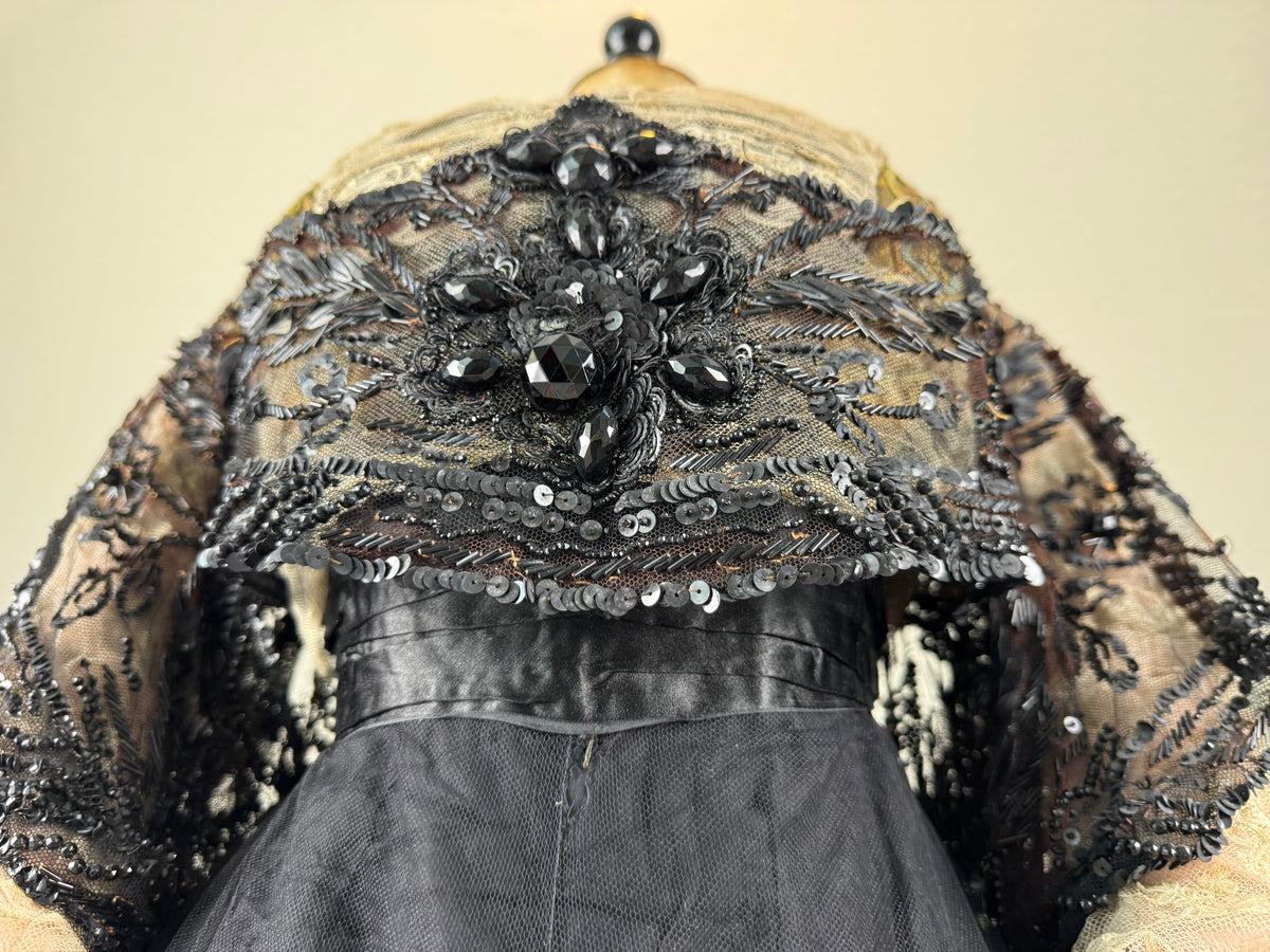 Antikes edwardianisches Abendkleid ca. 1906 – Seide, Spitze, Tüll & Brokat aus England