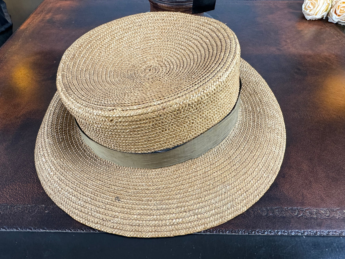 Antique French Men’s Straw Hat, ca. 1905 – Rousseu & ses Fils Paris
