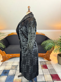 Edwardian ca. 1904 Langer schwarzer Mantel aus künstlichem Biberfell – Victor Tailoring Co., Chicago