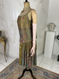 Antikes, besticktes Lamé-Abendkleid, Amerika, ca. 1926