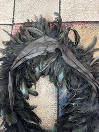 Antike schwarze Hahnenfederboa, England, ca. 1928 – Seltenes Federaccessoire aus den 1920er Jahren