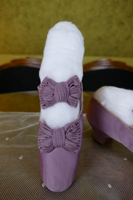 Antique Lilac Leather Evening Shoes by OPPERMANN, Berlin, ca. 1867–1870