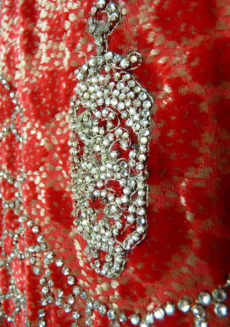 WORTH Antikes Samtkleid mit Dévoré-Muster, Paris, ca. 1926