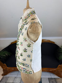 Georgian Cream Silk Embroidered Waistcoat, England ca. 1790 – Vibrant Antique Menswear