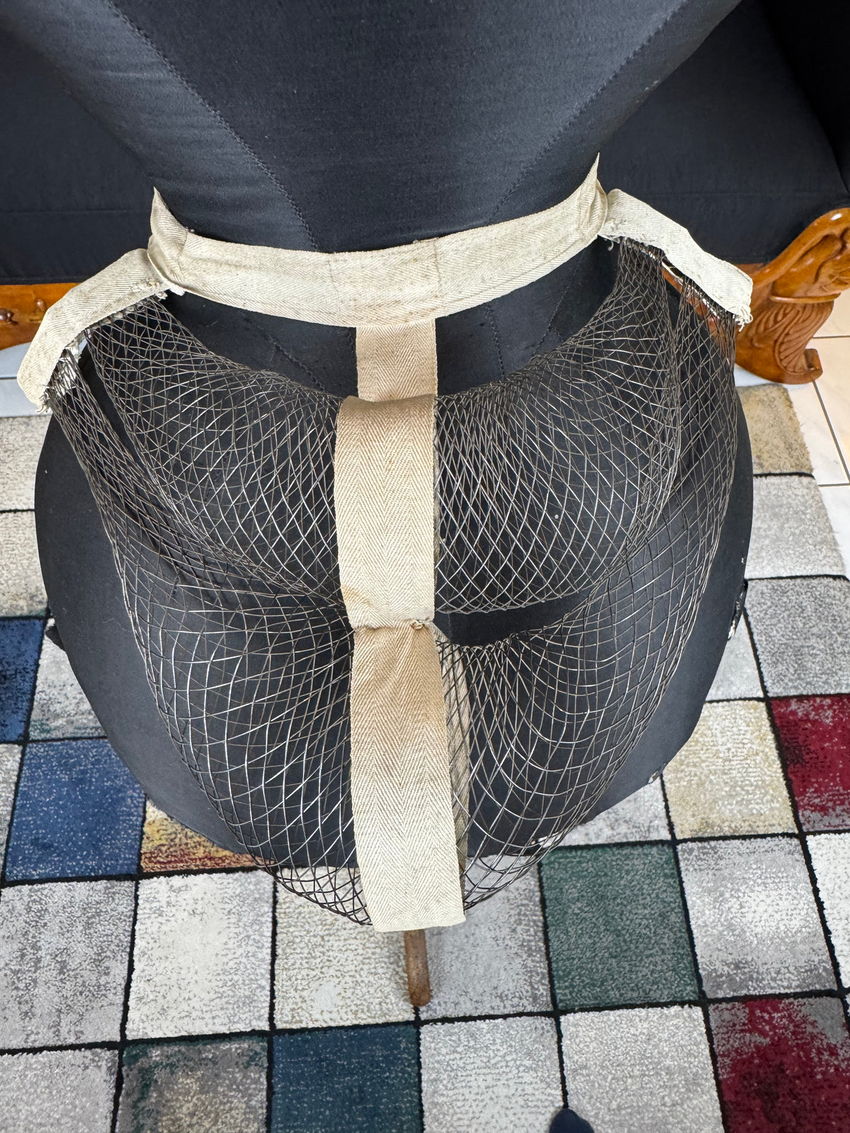 American Braided Wire Co. Wire Work Bustle – Victorian Two‑Coil Dress Support with Label