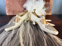 Antike Abendschuhe aus Ziegenleder, England, ca. 1907