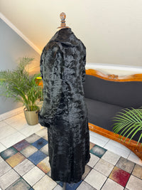 Edwardian ca. 1904 Langer schwarzer Mantel aus künstlichem Biberfell – Victor Tailoring Co., Chicago