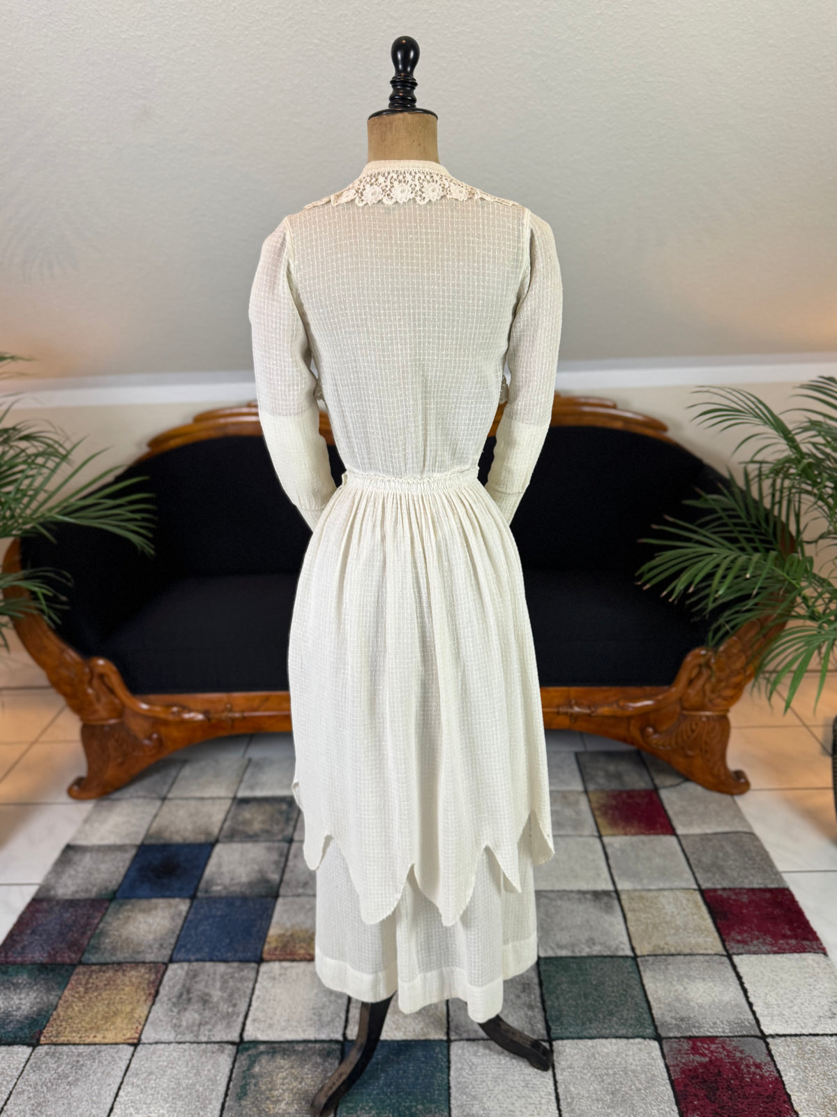 Antikes Crêpe-Baumwollkleid, ca. 1914