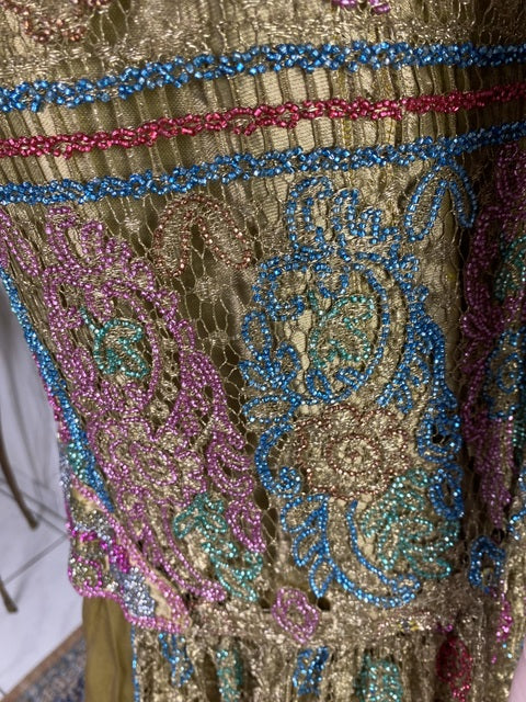 Antikes, besticktes Lamé-Abendkleid, Amerika, ca. 1926