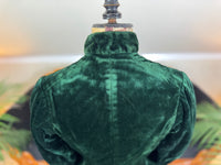 Seltene viktorianische Reitjacke, ca. 1878 – Grüner Samt, gestepptes Seidenfutter, historische Reitsportmode